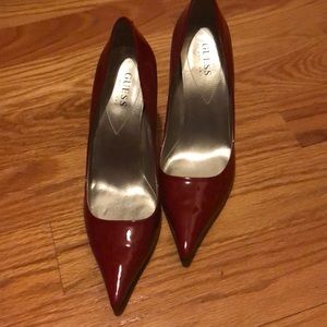 Dark Red Patent Leather High Heels